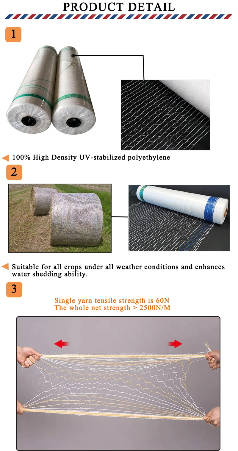 50cm Plastic Net in Roll 100%HDPE UV Resistant Used for Farm Silage Whtie Hay Bale Wrap Net